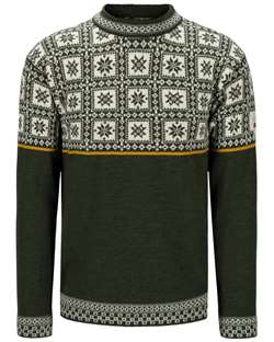 Dale of Norway Tyssøy Mens Sweater - Dark Green/Off White/Mustard